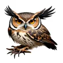 owl with portal tattoo design idea