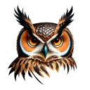 owl with portal tattoo design idea
