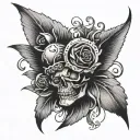 hate and love tattoo design idea