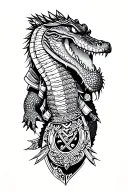 Alligator Samurai Warrior tattoo design idea