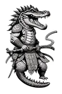Alligator Samurai Warrior tattoo design idea