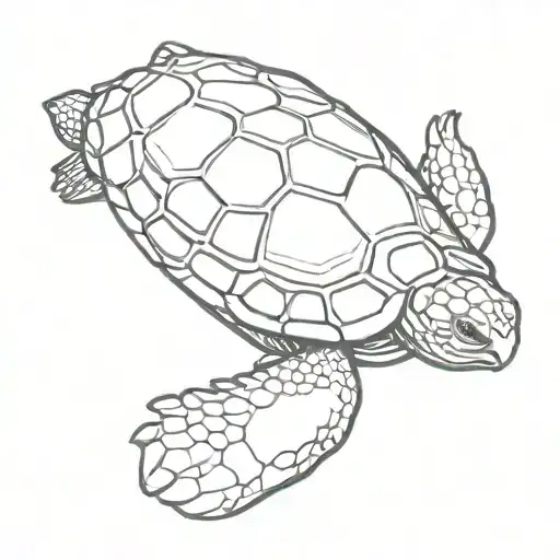tortoise under water tattoo design idea
