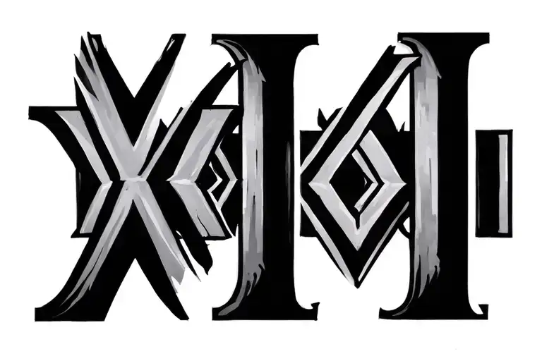 1974 Roman Numerals "XXI XI" tattoo design idea