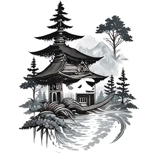 nepali tattoo containing forest tattoo design idea