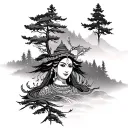 nepali tattoo containing forest tattoo design idea