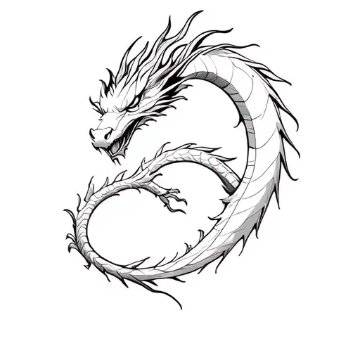 western black dragon full body  tattoo design idea
