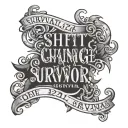 text "23-12 shift change survivor" and survival image tattoo design idea