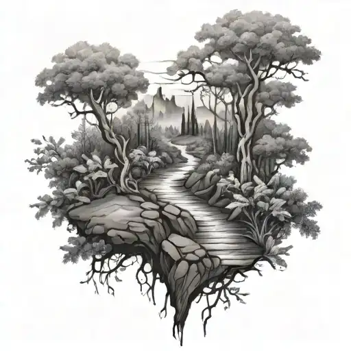 pathway tattoo design idea