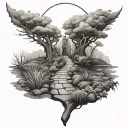 pathway tattoo design idea