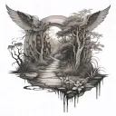 pathway tattoo design idea