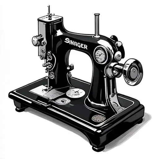 singer sewing machine tattoo design idea