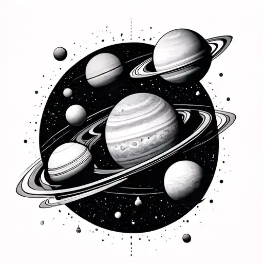 solar system on spine tattoo tattoo design idea