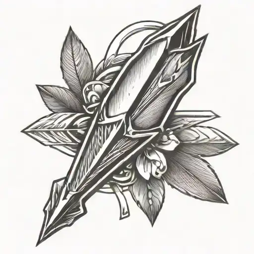 arrow head with water tattoo design idea