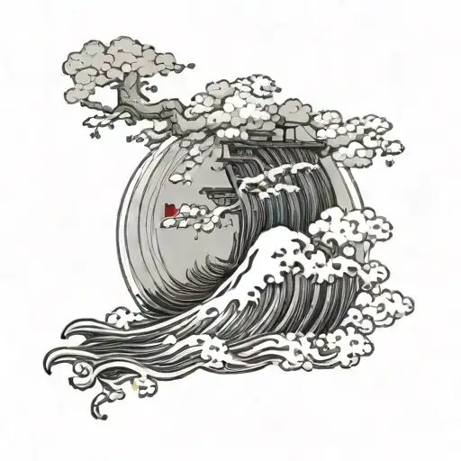 navy Japan tattoo design idea