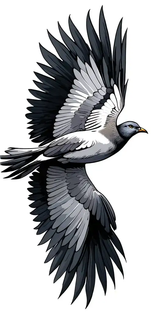 dove flying bird tattoo design idea