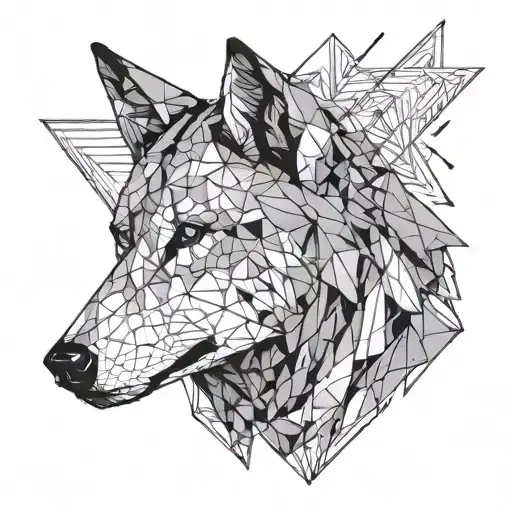 grey wolf silhouette tattoo design idea