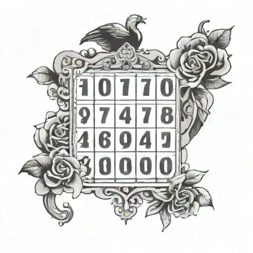 bingo card featuring tattoo design idea