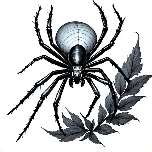 black widow spider on oblique tattoo design idea