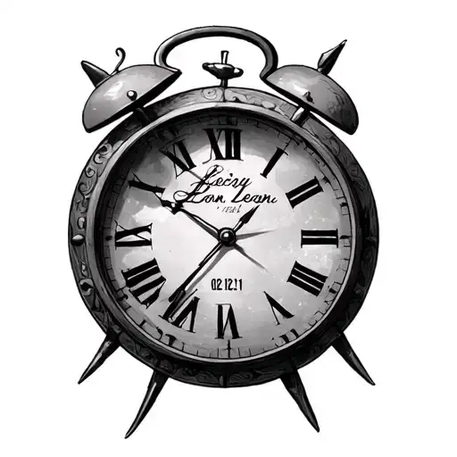 analog clock with date 06/21/16 with Leon in the center no background tattoo design idea