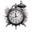 analog clock with date 06/21/16 with Leon in the center no background tattoo design idea