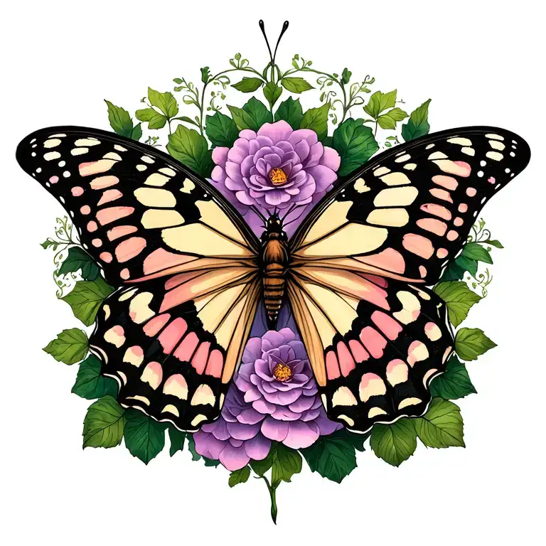 "IVY KATE" 3d Butterfly tattoo design idea