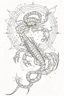 scorpion star constellation, Lucifer and Icarus are falling from the sky tattoo design idea