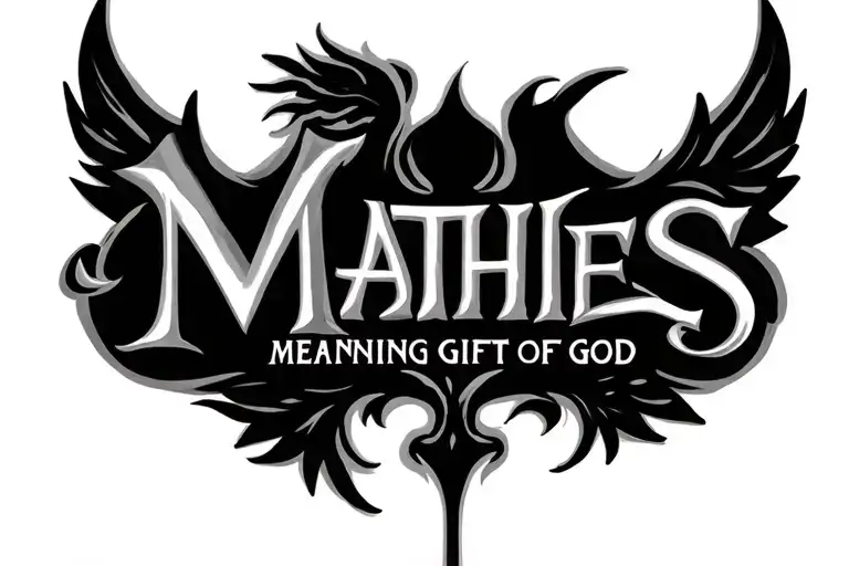 surname "Mathes" meaning gift of god tattoo design idea
