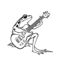 frog playing guitar tattoo design idea