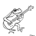 frog playing guitar tattoo design idea