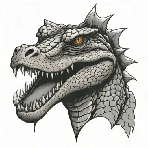 Tactical Alligator head tattoo design idea