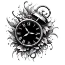 time 2:12 In cursive font no clock tattoo design idea