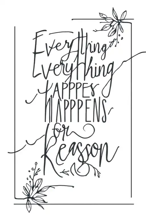 quote "everything happens for a reason" tattoo design idea
