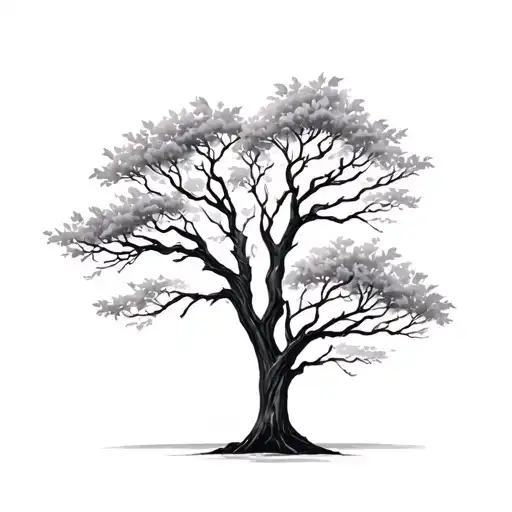leafless tree tattoo design idea
