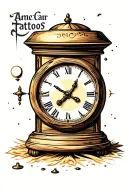 sand clock tattoo design idea