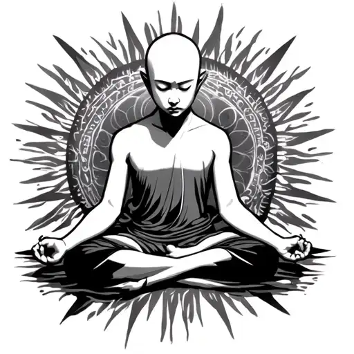 aang meditating tattoo design idea