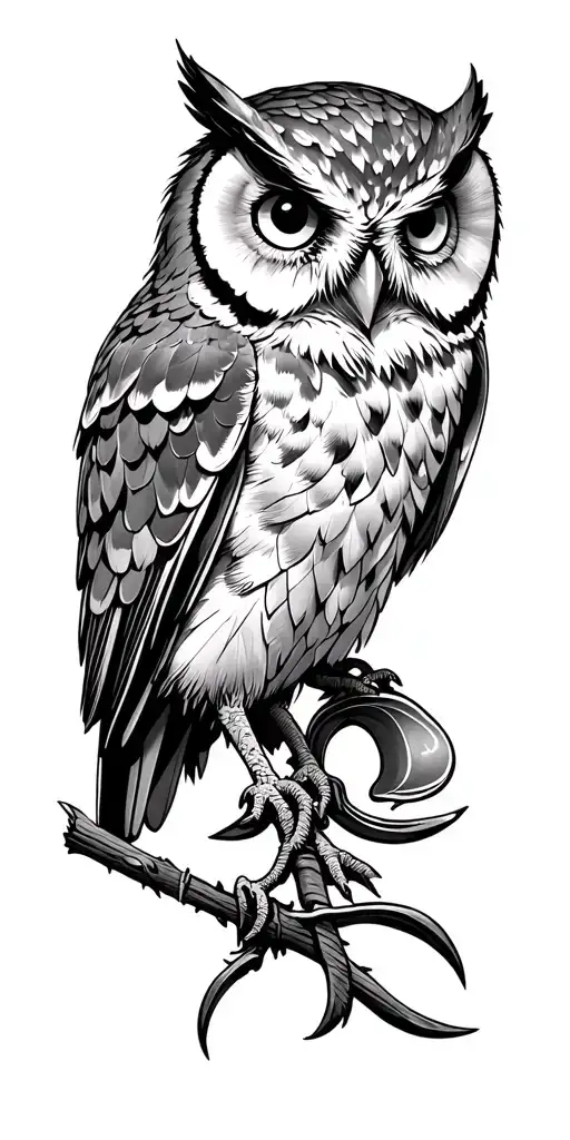 Harry Potter owl and spade entwined tattoo design idea