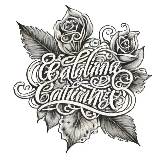 Catalina in cursive writing tattoo design idea