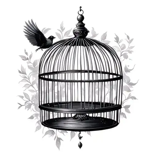 bird cage ocd mental illness meaningful tattoo design idea
