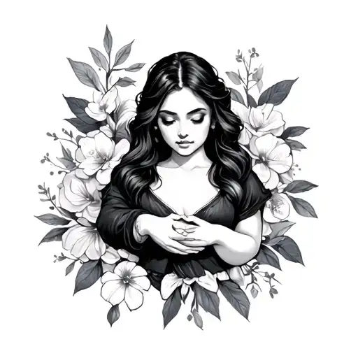 babe holding hands tattoo design idea