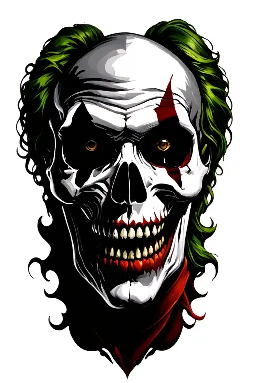 skull joker tattoo design idea