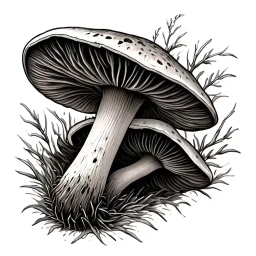 morel mushroom tattoo design idea