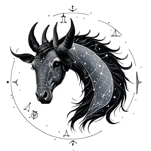 Taurus libra Capricorn constellation tattoo design idea