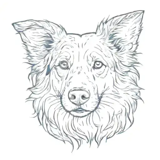 border collie blue merle tattoo design idea
