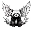 red panda with wings spread wide tattoo design idea