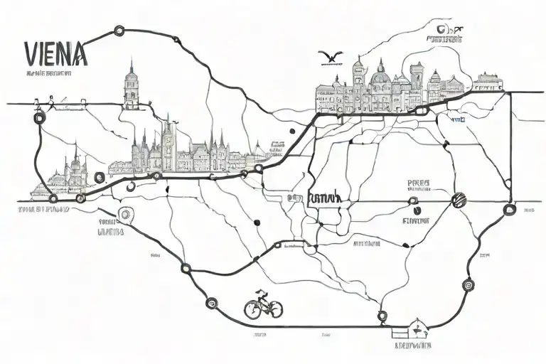 vienna marathon route map tattoo design idea