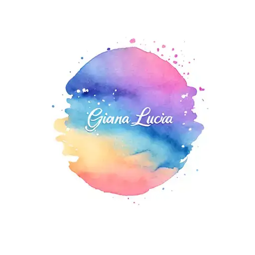 the name gianna lucia with colors sunset tattoo design idea