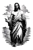 Moses standing in the sea  tattoo design idea