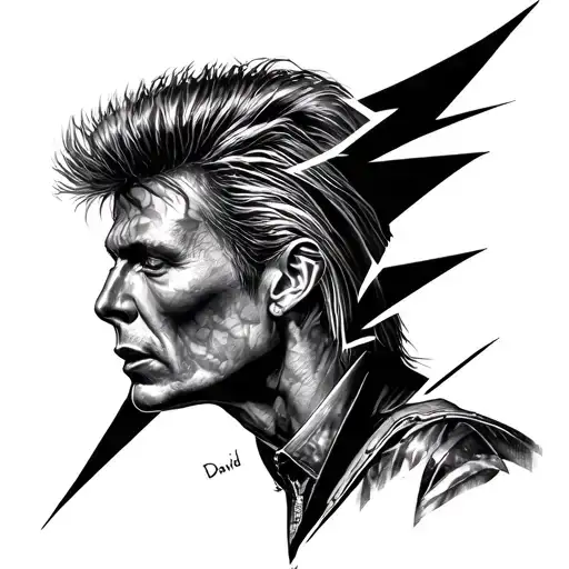 david bowie Ziggy Stardust lightning bolt tattoo design idea