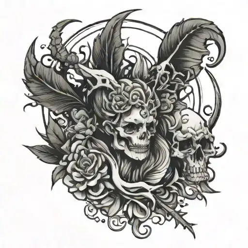 pain and solitude   tattoo design idea