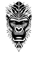 gorilla face tattoo design idea